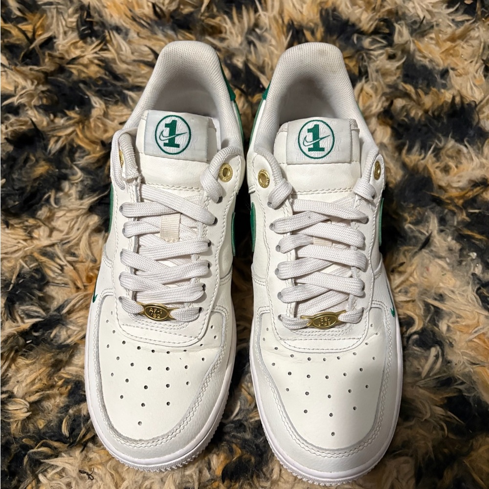 Nike White and Green Athletic Shoes